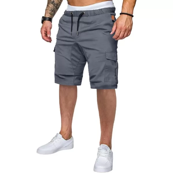 JMIERR Mens Casual Cargo Shorts - Cotton Drawstring Stretch Summer Beach Shorts Twill Chino Short with 6 Pockets
