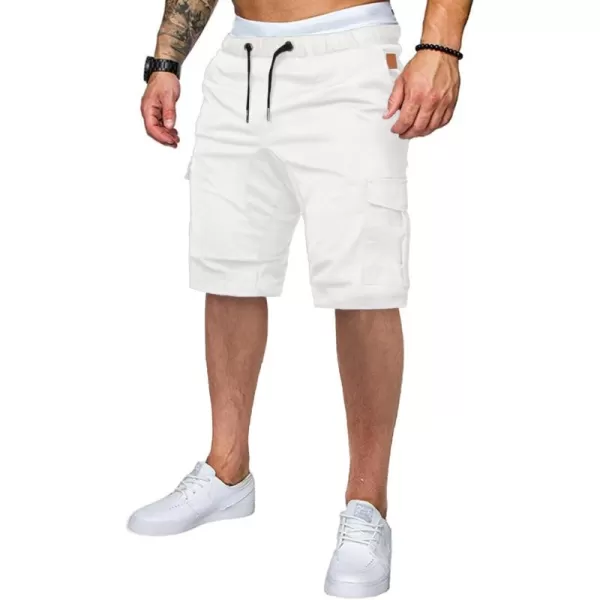JMIERR Mens Casual Cargo Shorts - Cotton Drawstring Stretch Summer Beach Shorts Twill Chino Short with 6 Pockets