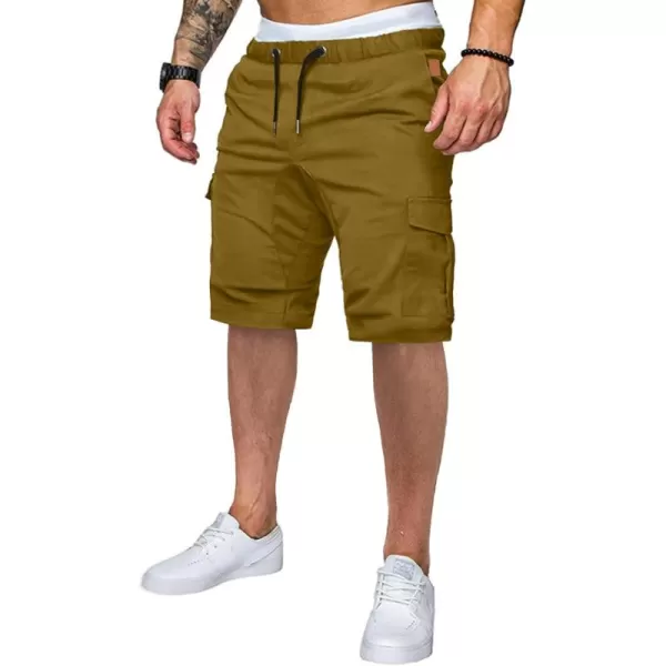 JMIERR Mens Casual Cargo Shorts - Cotton Drawstring Stretch Summer Beach Shorts Twill Chino Short with 6 Pockets