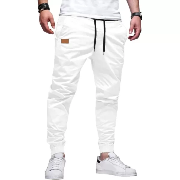 JMIERR Mens Casual Joggers Pants - Cotton Drawstring Chino Cargo Pants Hiking Outdoor Twill Track Jogging Sweatpants Pants