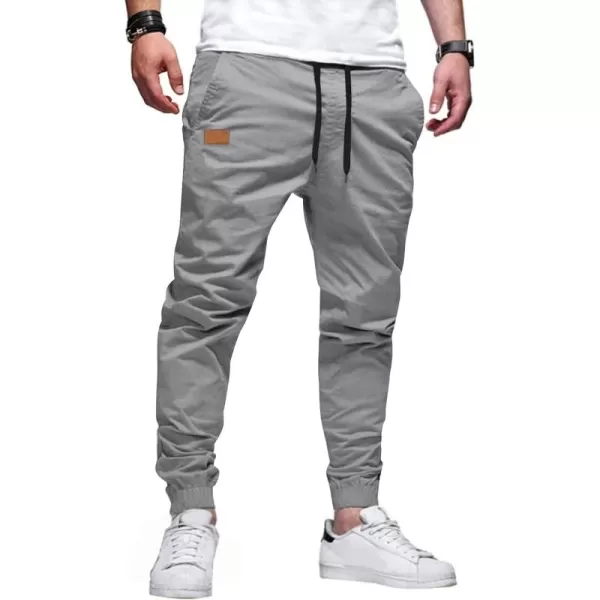 JMIERR Mens Casual Joggers Pants - Cotton Drawstring Chino Cargo Pants Hiking Outdoor Twill Track Jogging Sweatpants Pants