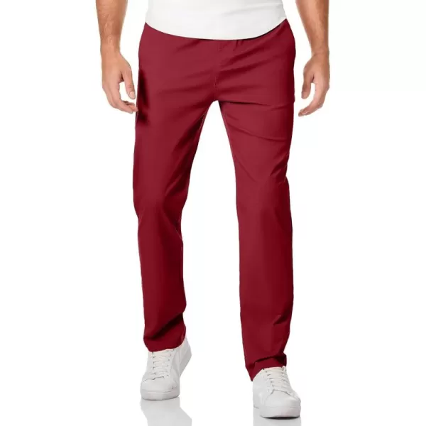 JMIERR Men's Casual Pants Cotton Twill Elastic Drawstring Waist Tapered Chino Pants with Pockets