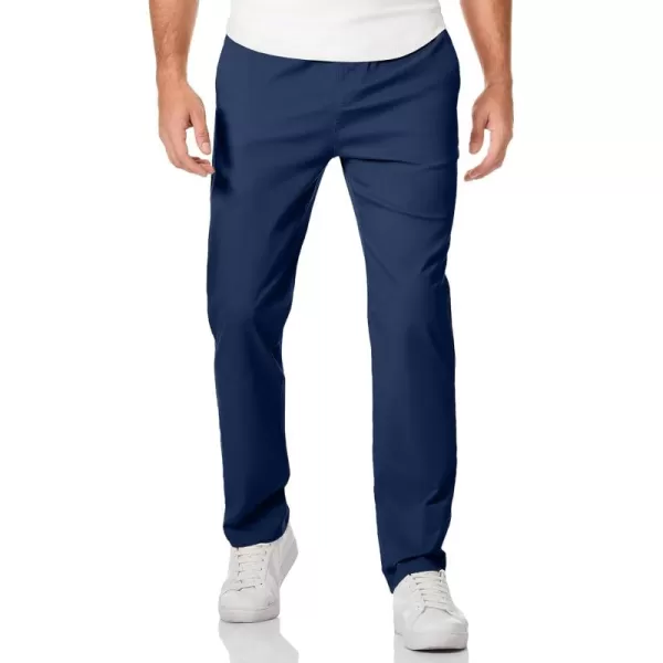 JMIERR Men's Casual Pants Cotton Twill Elastic Drawstring Waist Tapered Chino Pants with Pockets