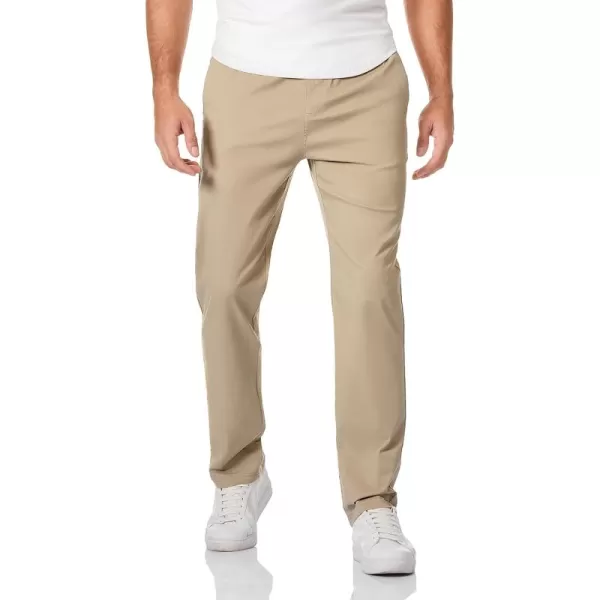 JMIERR Men's Casual Pants Cotton Twill Elastic Drawstring Waist Tapered Chino Pants with Pockets