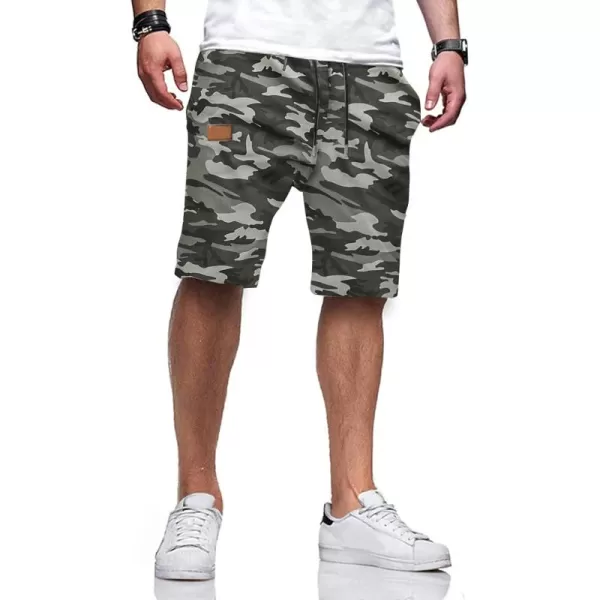 JMIERR Mens Casual Shorts - Cotton Drawstring Summer Beach Stretch Twill Chino Golf Shorts