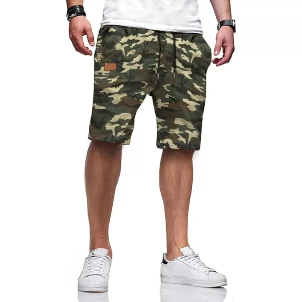 JMIERR Mens Casual Shorts - Cotton Drawstring Summer Beach Stretch Twill Chino Golf Shorts