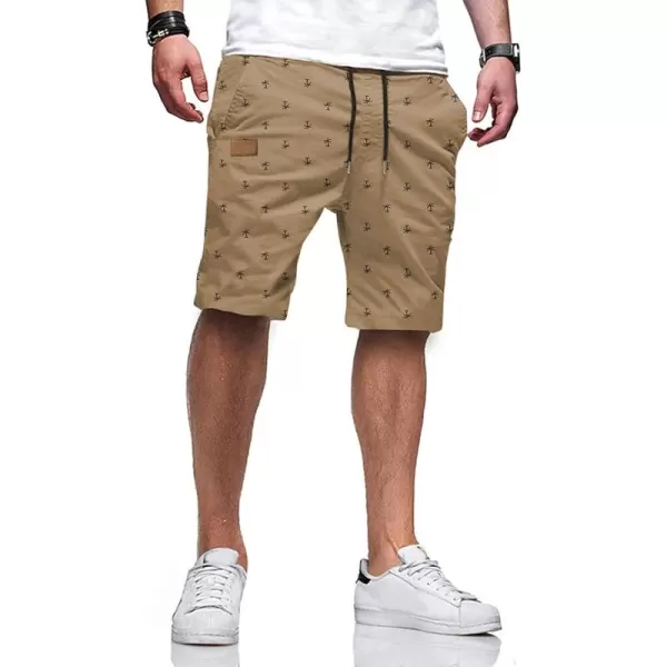JMIERR Mens Casual Shorts - Cotton Drawstring Summer Beach Stretch Twill Chino Golf Shorts