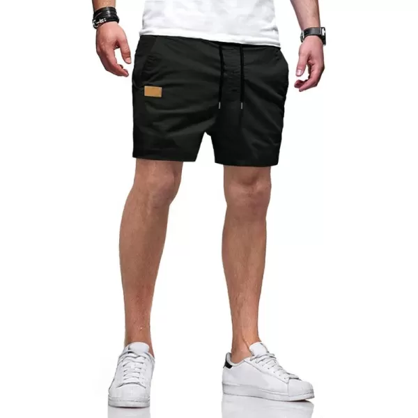 JMIERR Mens Casual Shorts - Cotton Drawstring Summer Beach Stretch Twill Chino Golf Shorts with Pockets