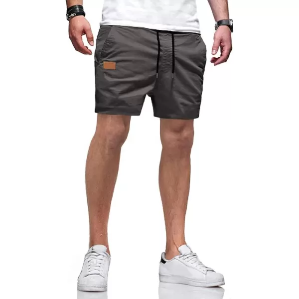 JMIERR Mens Casual Shorts - Cotton Drawstring Summer Beach Stretch Twill Chino Golf Shorts with Pockets