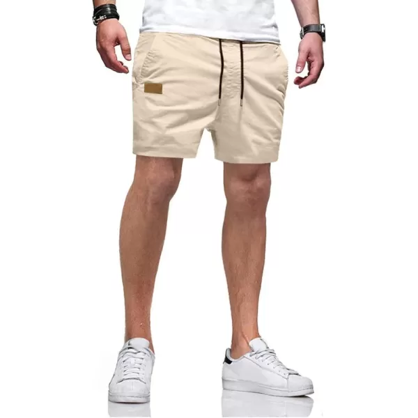 JMIERR Mens Casual Shorts - Cotton Drawstring Summer Beach Stretch Twill Chino Golf Shorts with Pockets