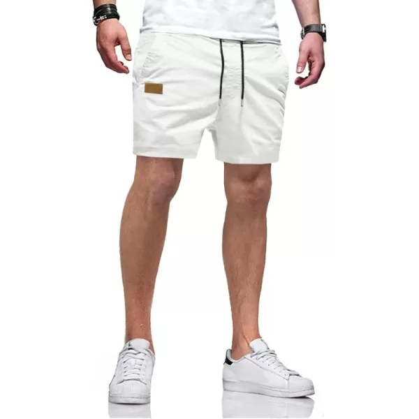 JMIERR Mens Casual Shorts - Cotton Drawstring Summer Beach Stretch Twill Chino Golf Shorts with Pockets