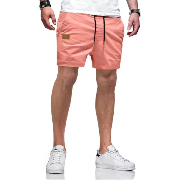 JMIERR Mens Casual Shorts - Cotton Drawstring Summer Beach Stretch Twill Chino Golf Shorts with Pockets