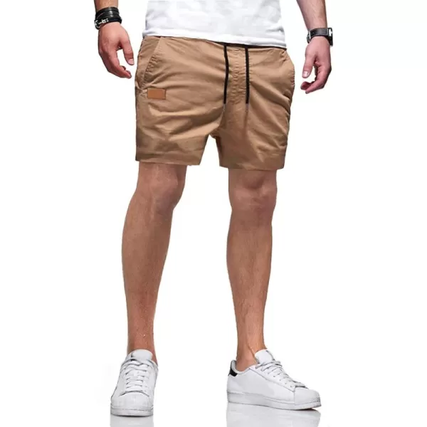JMIERR Mens Casual Shorts - Cotton Drawstring Summer Beach Stretch Twill Chino Golf Shorts with Pockets