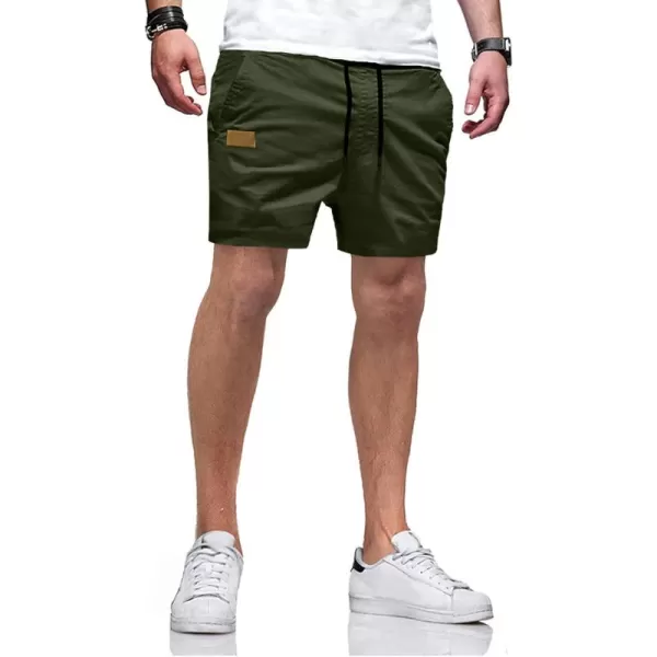 JMIERR Mens Casual Shorts - Cotton Drawstring Summer Beach Stretch Twill Chino Golf Shorts with Pockets