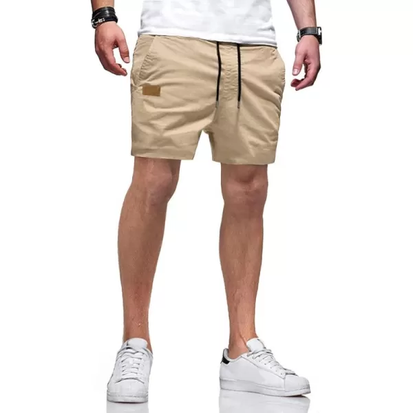 JMIERR Mens Casual Shorts - Cotton Drawstring Summer Beach Stretch Twill Chino Golf Shorts with Pockets