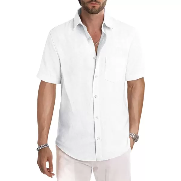 JMIERR Men's Casual Stylish Short Sleeve Button-Up Striped Dress Shirts Cotton Beach Shirt