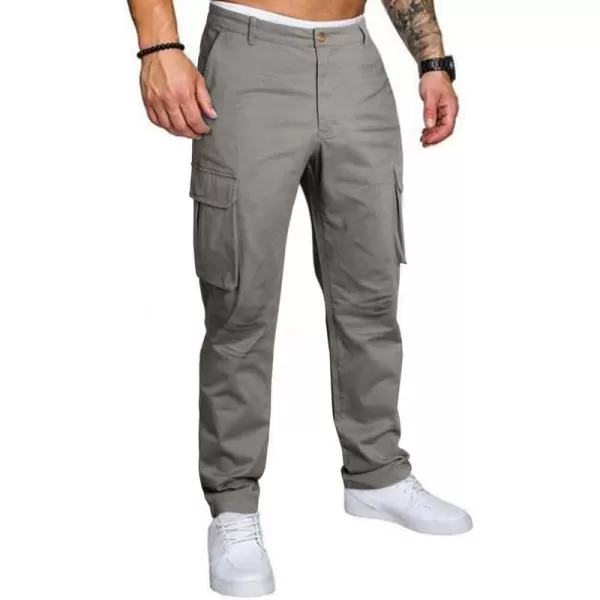 JMIERR Mens Casual Twill Cargo Pants Cotton Chino Fall Pants for Men Tapered Stretch Pants Hiking Pants with 6 Pockets