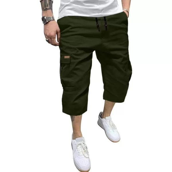 JMIERR Mens Casual Twill Cargo Shorts Cotton Drawstring Classic Cargo Stretch Short with 6 Pockets