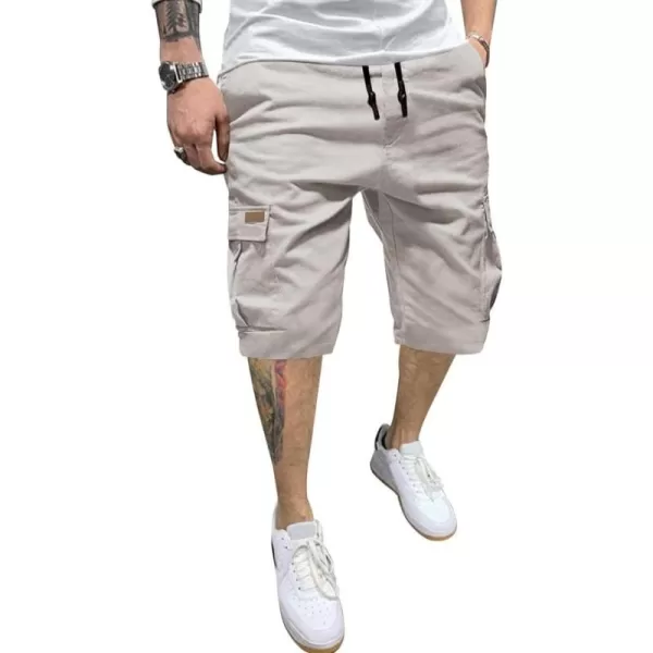 JMIERR Mens Casual Twill Cargo Shorts Cotton Drawstring Classic Cargo Stretch Short with 6 Pockets