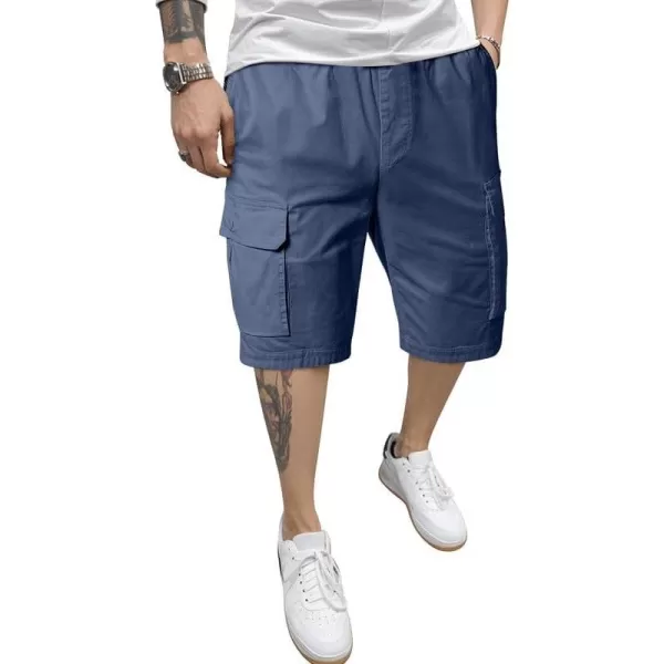 JMIERR Men's Casual Twill Cargo Shorts Cotton Drawstring Stretch Summer Short with Pockets