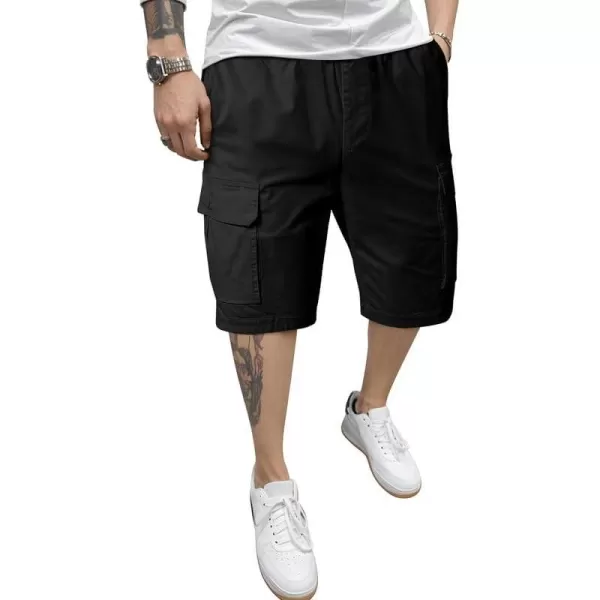 JMIERR Men's Casual Twill Cargo Shorts Cotton Drawstring Stretch Summer Short with Pockets