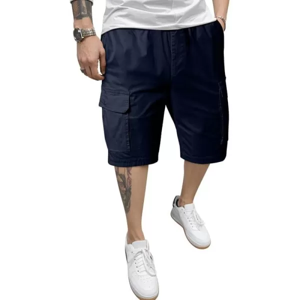 JMIERR Men's Casual Twill Cargo Shorts Cotton Drawstring Stretch Summer Short with Pockets