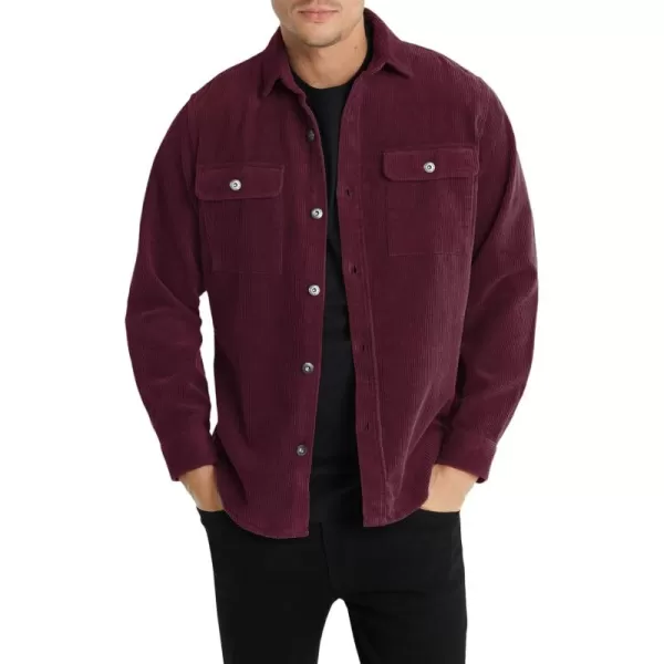 JMIERR Men's Corduroy Jacket Casual Button Down Shirts Long Sleeve Shacket Jackets Slim Fit Jacket with Flap Pockets