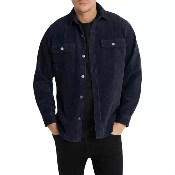 JMIERR Men's Corduroy Jacket Casual Button Down Shirts Long Sleeve Shacket Jackets Slim Fit Jacket with Flap Pockets