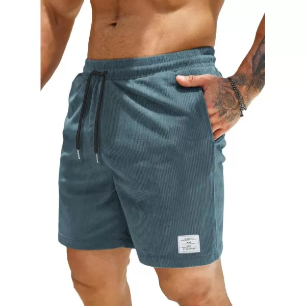 JMIERR Men's Corduroy Shorts Casual Elastic Waist Drawstring Lightweight Summer Beach Shorts