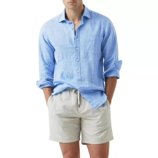 JMIERR Mens Cotton Linen Casual Stylish Button Down Shirt Long Sleeve Dress Shirts