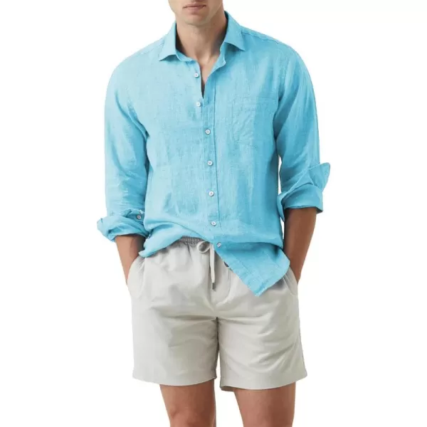 JMIERR Mens Cotton Linen Casual Stylish Button Down Shirt Long Sleeve Dress Shirts