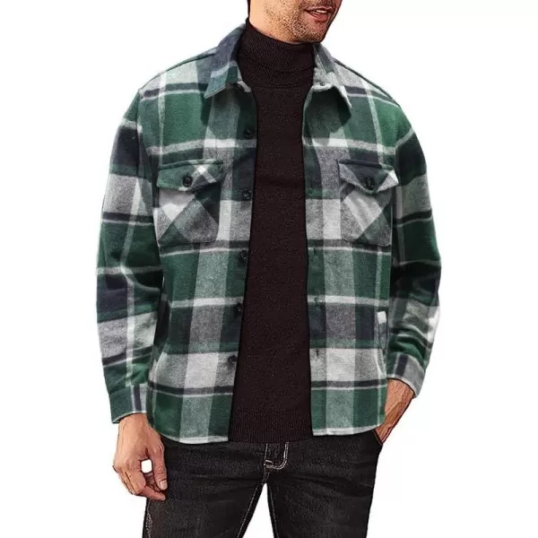 JMIERR Mens Flannel Shirts Shackets Casual Button Down Long Sleeve Plaid Shirt Lightweight Jackets with Pockets