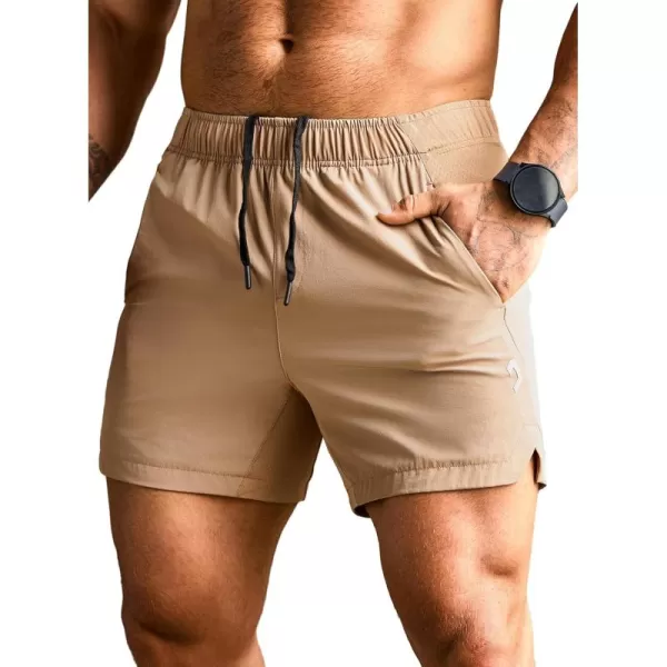 JMIERR Men's Gym Shorts Linerless 5" Quick Dry Workout Running Shorts with Zip Pockets Sports Athletic Shorts