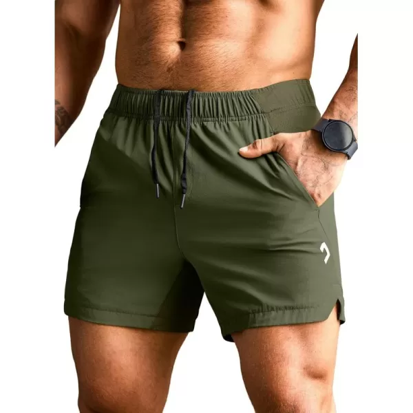 JMIERR Men's Gym Shorts Linerless 5" Quick Dry Workout Running Shorts with Zip Pockets Sports Athletic Shorts
