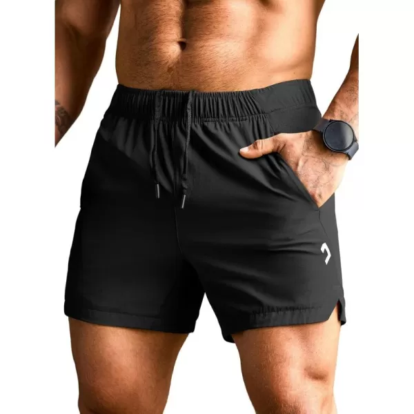 JMIERR Men's Gym Shorts Linerless 5" Quick Dry Workout Running Shorts with Zip Pockets Sports Athletic Shorts