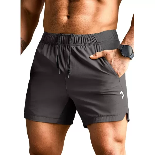 JMIERR Men's Gym Shorts Linerless 5" Quick Dry Workout Running Shorts with Zip Pockets Sports Athletic Shorts