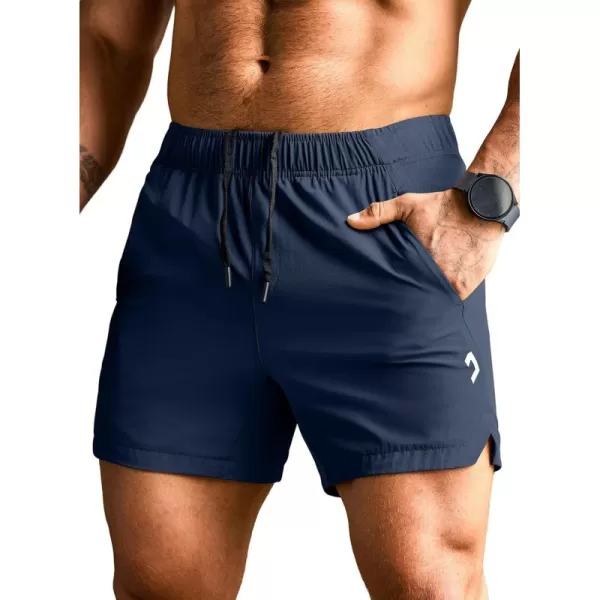 JMIERR Men's Gym Shorts Linerless 5" Quick Dry Workout Running Shorts with Zip Pockets Sports Athletic Shorts