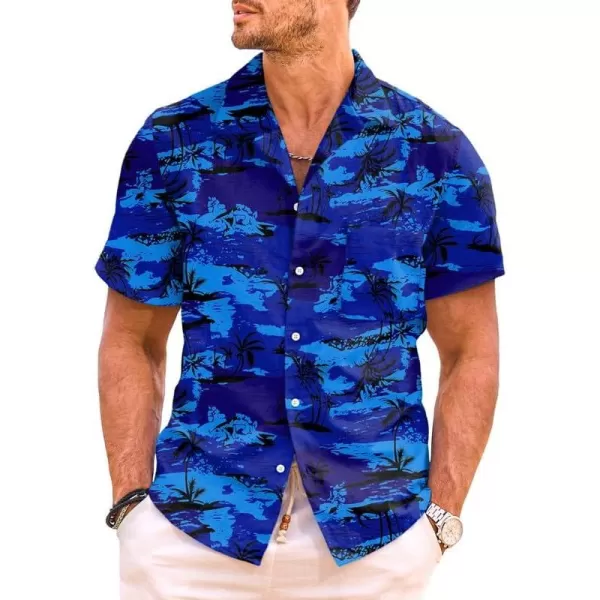 JMIERR Men's Hawaiian Shirt Short Sleeve Beach Shirts for Men Floral Casual Button Down Shirts Tropical Holiday Shirts
