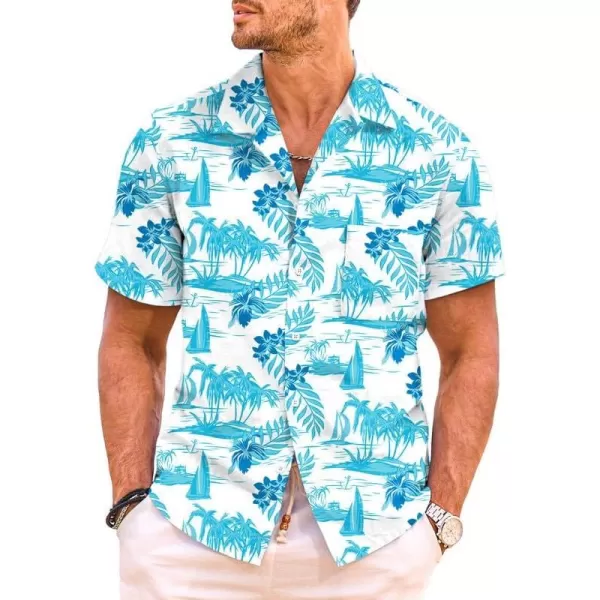 JMIERR Men's Hawaiian Shirt Short Sleeve Beach Shirts for Men Floral Casual Button Down Shirts Tropical Holiday Shirts