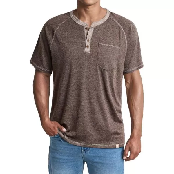 JMIERR Men's Henley Short Sleeve T-Shirt Cotton Casual Shirts with Pockets