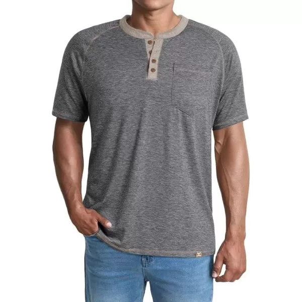 JMIERR Men's Henley Short Sleeve T-Shirt Cotton Casual Shirts with Pockets
