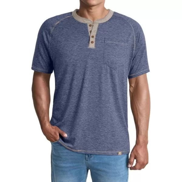 JMIERR Men's Henley Short Sleeve T-Shirt Cotton Casual Shirts with Pockets