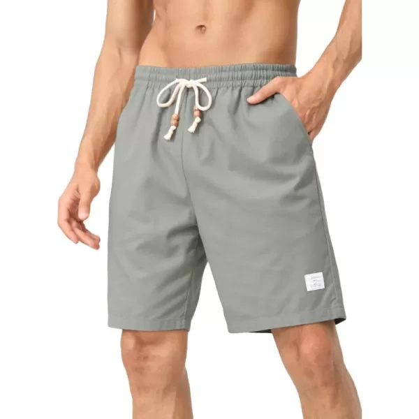 JMIERR Men's Linen Shorts Casual Elastic Waist Drawstring Lightweight Summer Beach Golf Shorts with Pockets