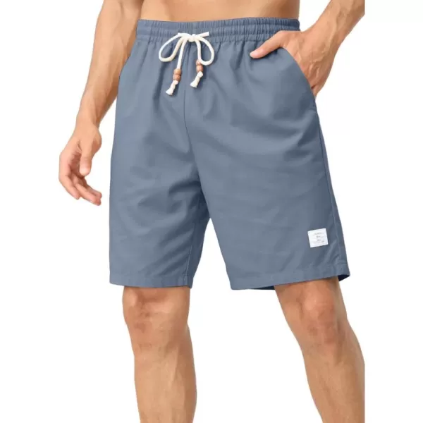 JMIERR Men's Linen Shorts Casual Elastic Waist Drawstring Lightweight Summer Beach Golf Shorts with Pockets