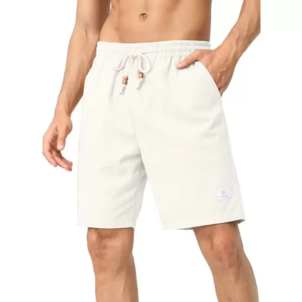 JMIERR Men's Linen Shorts Casual Elastic Waist Drawstring Lightweight Summer Beach Golf Shorts with Pockets