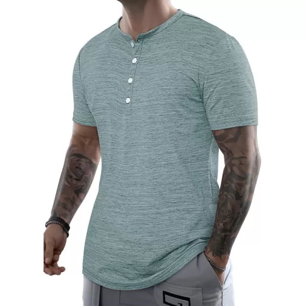 JMIERR Men's Muscle Slim Cotton T Shirt V-Neck Henley Shirt Gym Workout Athletic Tee Shirts