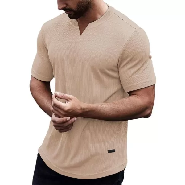 JMIERR Mens Muscle Slim T Shirt V-Neck Longline Henley Shirt Gym Workout Athletic Ribbed Tee Shirts