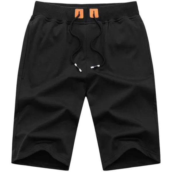 JMIERR Men's Shorts Casual Summer Cotton Drawstring Pockets Elastic Waist Shorts