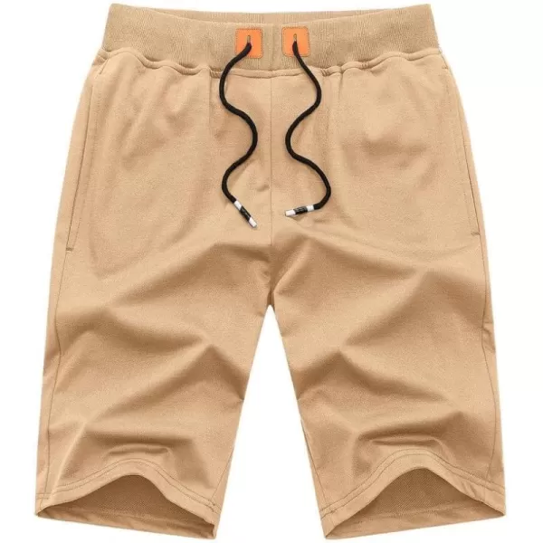 JMIERR Men's Shorts Casual Summer Cotton Drawstring Pockets Elastic Waist Shorts