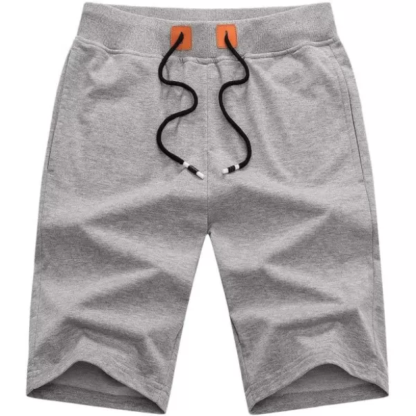 JMIERR Men's Shorts Casual Summer Cotton Drawstring Pockets Elastic Waist Shorts